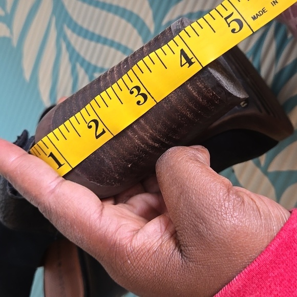 Lucky brand Odenah black leather open toe Block Heel Velcro Closure Shoes Spring - Picture 10 of 12